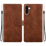 Custodia per telefono in ecopelle con motivo etnico in rilievo, For Galaxy A17 4G / 5G / A26 5G, For Galaxy A06 4G / 5G / A07 4G / 5G, For Galaxy A56 5G, For Galaxy A16 4G / 5G