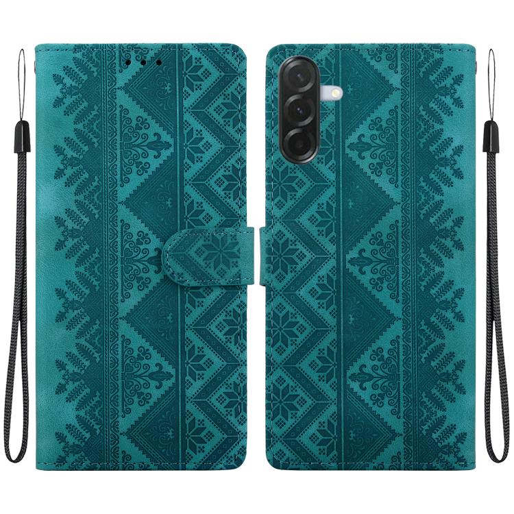 Custodia per telefono in ecopelle con motivo etnico in rilievo, For Galaxy A57 5G, For Galaxy A37 5G / A36 5G, For Galaxy A27 5G, For Galaxy A25e 5G JP