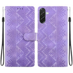 Custodia per telefono in ecopelle con motivo etnico in rilievo, For Galaxy A57 5G, For Galaxy A37 5G / A36 5G, For Galaxy A27 5G, For Galaxy A25e 5G JP