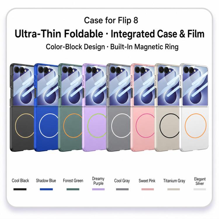 Custodia per telefono GKK ultra sottile a copertura totale con contrasto cromatico e tecnologia MagSafe., For Galaxy Z Flip8 5G