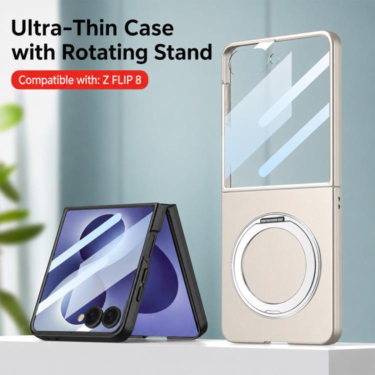 Custodia per telefono GKK ultra sottile integrata con supporto girevole, For Galaxy Z Flip8 5G