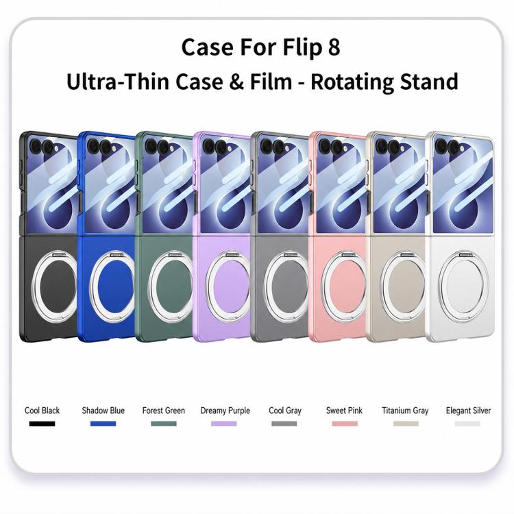 Custodia per telefono GKK ultra sottile integrata con supporto girevole, For Galaxy Z Flip8 5G