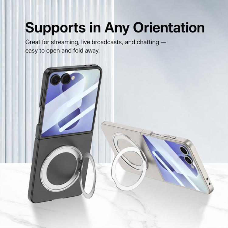 Custodia per telefono GKK ultra sottile integrata con supporto girevole, For Galaxy Z Flip8 5G