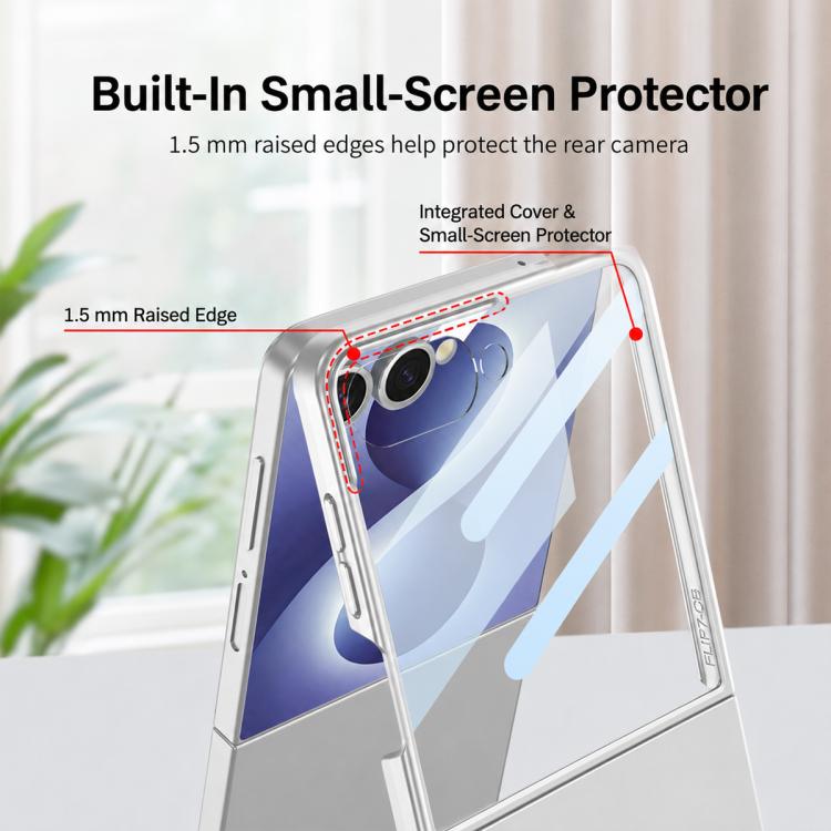 Custodia per telefono GKK ultra sottile integrata con supporto girevole, For Galaxy Z Flip8 5G