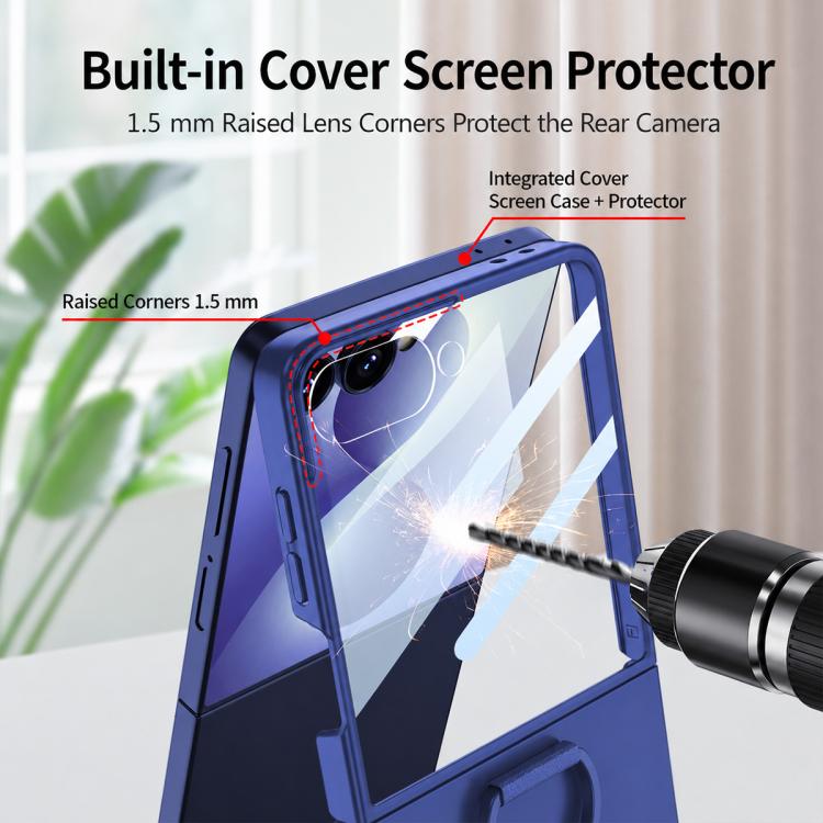 Custodia per telefono GKK ultra sottile con fibbia ad anello integrata., For Galaxy Z Flip8 5G