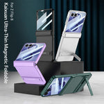 Custodia per telefono GKK Triumph ultra sottile a copertura totale con supporto magnetico integrato e chiusura a scatto., For Galaxy Z Flip8 5G