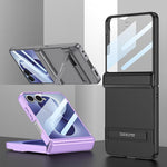 Custodia per telefono GKK Triumph ultra sottile a copertura totale con supporto magnetico integrato e chiusura a scatto., For Galaxy Z Flip8 5G