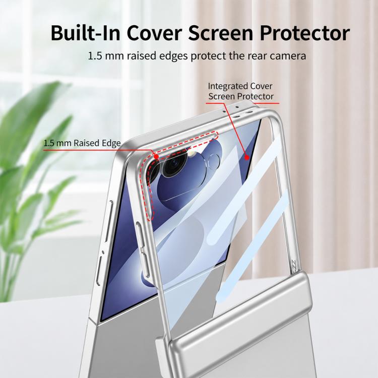 Custodia per telefono GKK Triumph ultra sottile a copertura totale con supporto magnetico integrato e chiusura a scatto., For Galaxy Z Flip8 5G