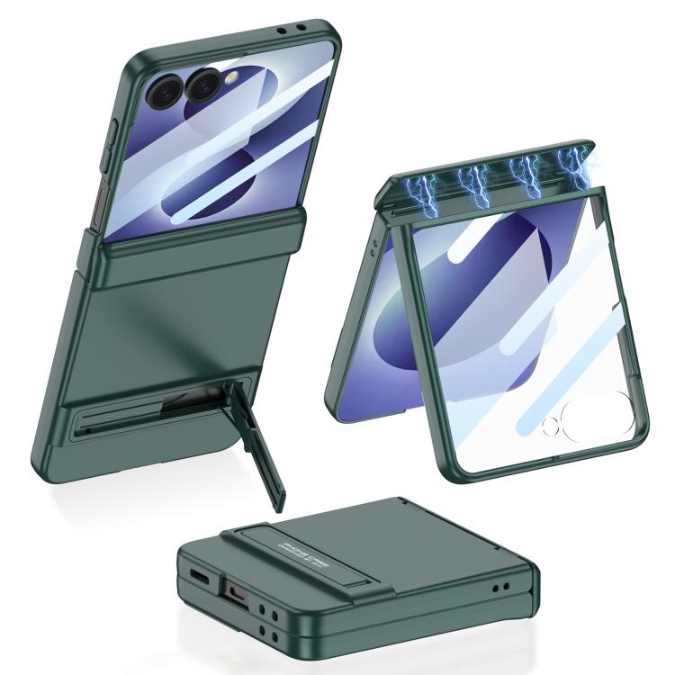 Custodia per telefono GKK Triumph ultra sottile a copertura totale con supporto magnetico integrato e chiusura a scatto., For Galaxy Z Flip8 5G