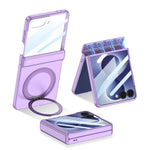 Custodia per telefono GKK con cerniera pieghevole magnetica integrata e supporto girevole, a copertura totale., For Galaxy Z Flip8 5G