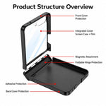 Custodia per telefono GKK con cerniera pieghevole magnetica integrata e supporto girevole, a copertura totale., For Galaxy Z Flip8 5G