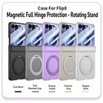 Custodia per telefono GKK con cerniera pieghevole magnetica integrata e supporto girevole, a copertura totale., For Galaxy Z Flip8 5G