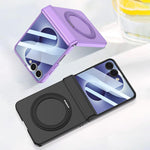 Custodia per telefono GKK con cerniera pieghevole magnetica integrata e supporto girevole, a copertura totale., For Galaxy Z Flip8 5G