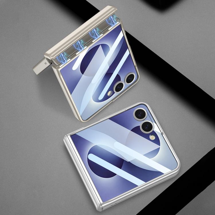 Custodia per telefono GKK con cerniera pieghevole magnetica integrata e supporto girevole, a copertura totale., For Galaxy Z Flip8 5G
