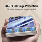 Custodia per telefono GKK con cerniera pieghevole magnetica integrata e supporto girevole, a copertura totale., For Galaxy Z Flip8 5G