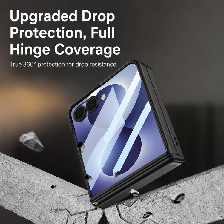 Custodia per telefono GKK con cerniera pieghevole magnetica integrata e supporto girevole, a copertura totale., For Galaxy Z Flip8 5G