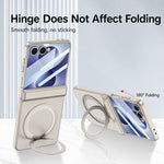 Custodia per telefono GKK con cerniera pieghevole magnetica integrata e supporto girevole, a copertura totale., For Galaxy Z Flip8 5G