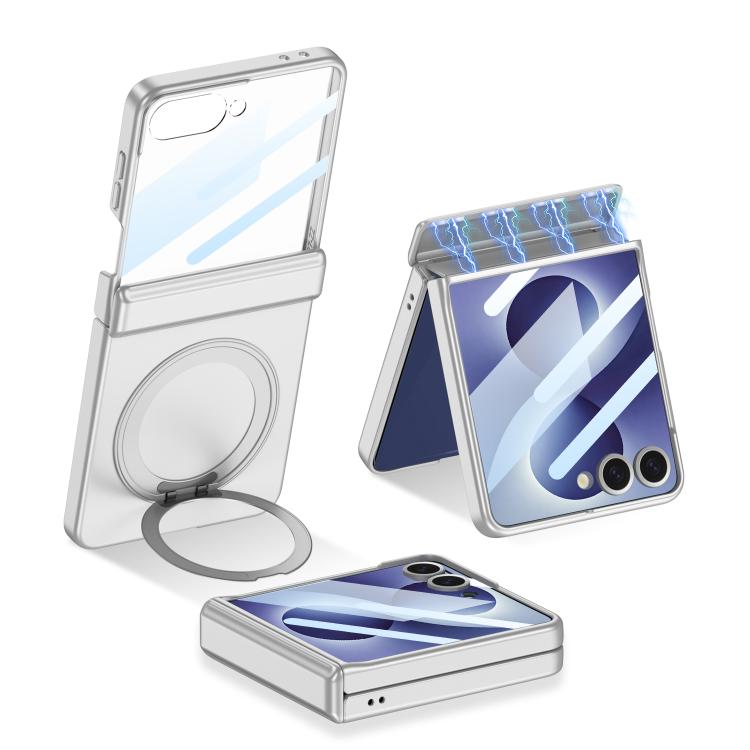 Custodia per telefono GKK con cerniera pieghevole magnetica integrata e supporto girevole, a copertura totale., For Galaxy Z Flip8 5G