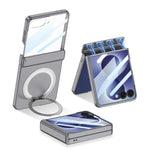 Custodia per telefono GKK con cerniera pieghevole magnetica integrata e supporto girevole, a copertura totale., For Galaxy Z Flip8 5G