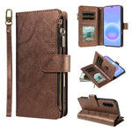 P03 Custodia per telefono in similpelle di vitello con 9 scomparti per carte, chiusura a cerniera e cinturino da polso, For Galaxy A57 5G, For Galaxy A37 5G, For Galaxy A27 5G, For Galaxy A07 5G / A06 5G / 4G