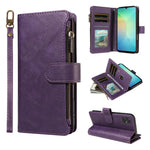P03 Custodia per telefono in similpelle di vitello con 9 scomparti per carte, chiusura a cerniera e cinturino da polso, For Galaxy A57 5G, For Galaxy A37 5G, For Galaxy A27 5G, For Galaxy A07 5G / A06 5G / 4G