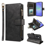 P03 Custodia per telefono in similpelle di vitello con 9 scomparti per carte, chiusura a cerniera e cinturino da polso, For Galaxy A26 / A17 / A16 5G, For Galaxy A36 / A56 5G, For Galaxy A15 5G, For Galaxy A55 5G