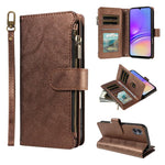 P03 Custodia per telefono in similpelle di vitello con 9 scomparti per carte, chiusura a cerniera e cinturino da polso, For Galaxy A35 5G, For Galaxy A05, For Galaxy A05s, For Galaxy A25 5G