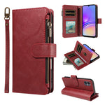 P03 Custodia per telefono in similpelle di vitello con 9 scomparti per carte, chiusura a cerniera e cinturino da polso, For Galaxy A35 5G, For Galaxy A05, For Galaxy A05s, For Galaxy A25 5G