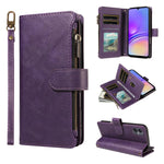 P03 Custodia per telefono in similpelle di vitello con 9 scomparti per carte, chiusura a cerniera e cinturino da polso, For Galaxy A35 5G, For Galaxy A05, For Galaxy A05s, For Galaxy A25 5G