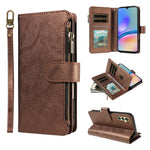 P03 Custodia per telefono in similpelle di vitello con 9 scomparti per carte, chiusura a cerniera e cinturino da polso, For Galaxy A35 5G, For Galaxy A05, For Galaxy A05s, For Galaxy A25 5G