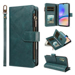 P03 Custodia per telefono in similpelle di vitello con 9 scomparti per carte, chiusura a cerniera e cinturino da polso, For Galaxy A35 5G, For Galaxy A05, For Galaxy A05s, For Galaxy A25 5G