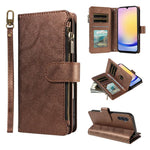 P03 Custodia per telefono in similpelle di vitello con 9 scomparti per carte, chiusura a cerniera e cinturino da polso, For Galaxy A35 5G, For Galaxy A05, For Galaxy A05s, For Galaxy A25 5G