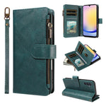 P03 Custodia per telefono in similpelle di vitello con 9 scomparti per carte, chiusura a cerniera e cinturino da polso, For Galaxy A35 5G, For Galaxy A05, For Galaxy A05s, For Galaxy A25 5G