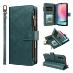 P03 Custodia per telefono in similpelle di vitello con 9 scomparti per carte, chiusura a cerniera e cinturino da polso, For Galaxy A24 4G, For Galaxy A34 5G, For Galaxy A54 5G, For Galaxy A14 5G