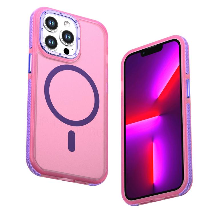 Custodia magnetica per telefono a contrasto bicolore, For iPhone 13 Pro, For iPhone 12 / 12 Pro, For iPhone 12 Pro Max