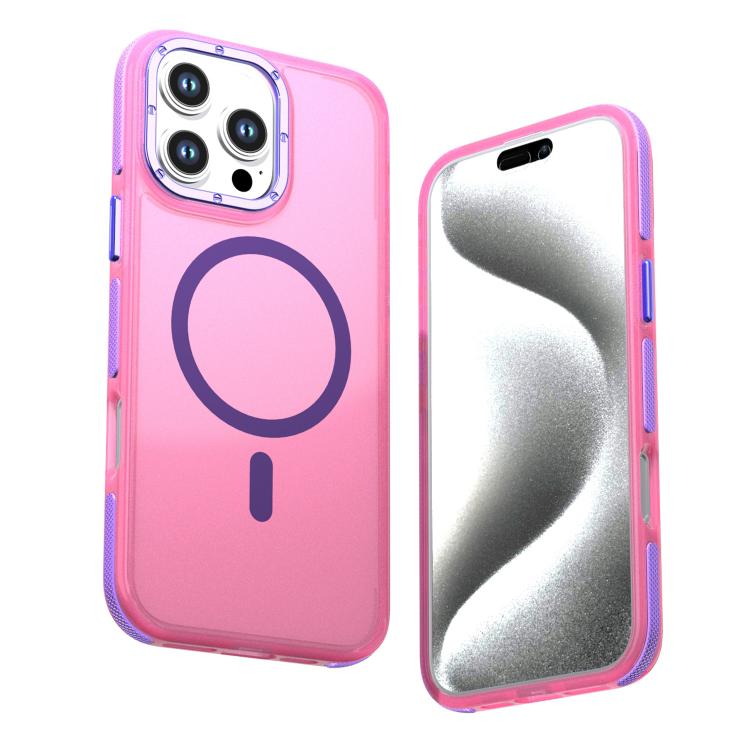Custodia magnetica per telefono a contrasto bicolore, For iPhone 16 Pro Max, For iPhone 16 Pro, For iPhone 16 Plus, For iPhone 16, For iPhone 15 Pro Max, For iPhone 15 Pro