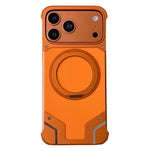 Custodia per telefono in silicone con supporto magnetico e armatura senza cornice., For iPhone 17 Pro Max