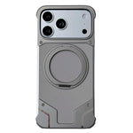 Custodia per telefono in silicone con supporto magnetico e armatura senza cornice., For iPhone 17 Pro Max