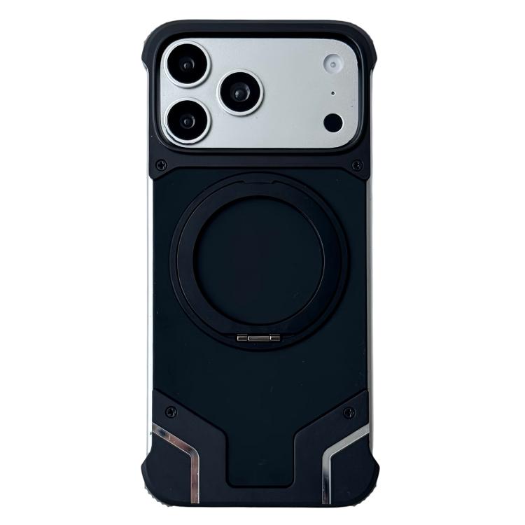 Custodia per telefono in silicone con supporto magnetico e armatura senza cornice., For iPhone 17 Pro Max