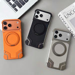 Custodia per telefono in silicone con supporto magnetico e armatura senza cornice., For iPhone 17 Pro Max