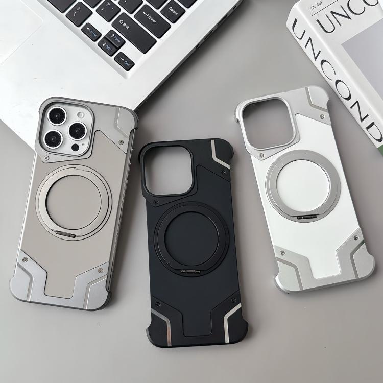 Custodia per telefono in silicone con supporto magnetico e armatura senza cornice., For iPhone 14 Pro Max, For iPhone 13 Pro Max
