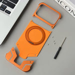 Custodia per telefono in silicone con supporto magnetico e armatura senza cornice., For iPhone 14 Pro Max, For iPhone 13 Pro Max