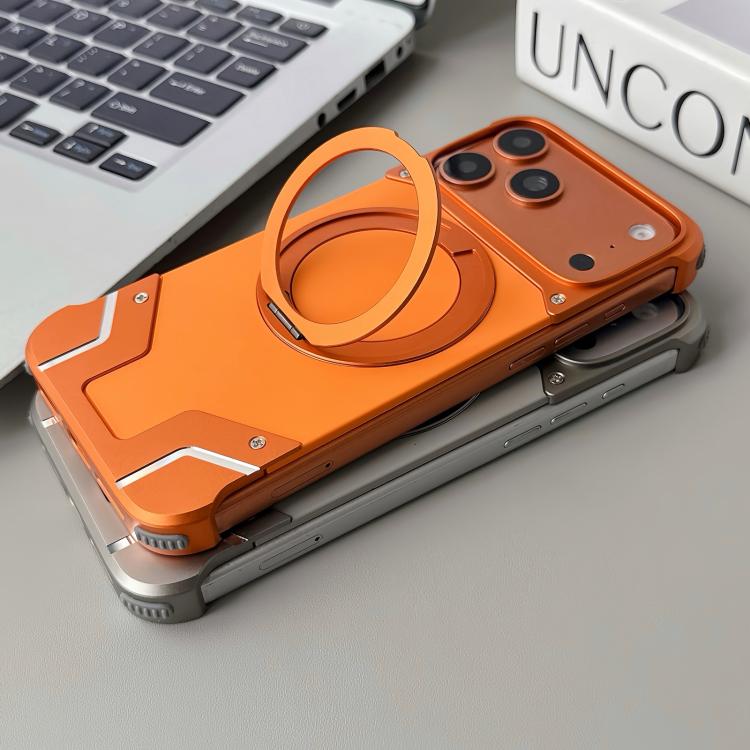 Custodia per telefono in silicone con supporto magnetico e armatura senza cornice., For iPhone 14 Pro Max, For iPhone 13 Pro Max