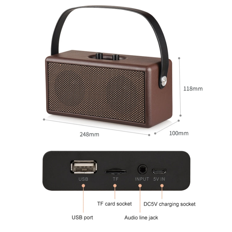 Subwoofer portatile Bluetooth D30 in legno 16W