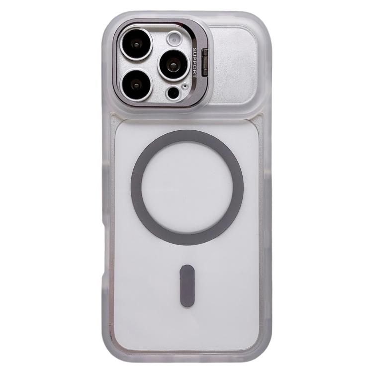 Custodia per telefono con supporto magnetico bicolore per obiettivo, For iPhone 16 Pro, For iPhone 16 Plus, For iPhone 16, For iPhone 15 Pro Max
