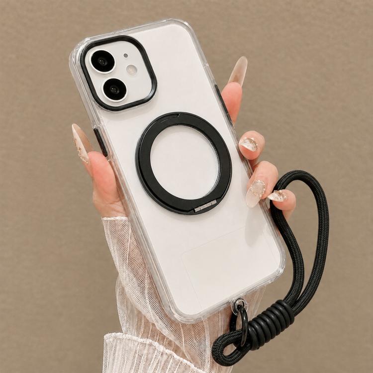 Custodia per telefono antiurto con airbag, supporto magnetico girevole e cinturino da polso., For iPhone 13 Pro, For iPhone 13, For iPhone 12