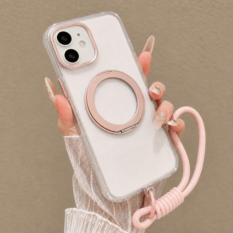 Custodia per telefono antiurto con airbag, supporto magnetico girevole e cinturino da polso., For iPhone 13 Pro, For iPhone 13, For iPhone 12