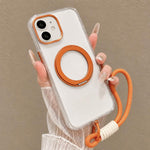 Custodia per telefono antiurto con airbag, supporto magnetico girevole e cinturino da polso., For iPhone 13 Pro, For iPhone 13, For iPhone 12