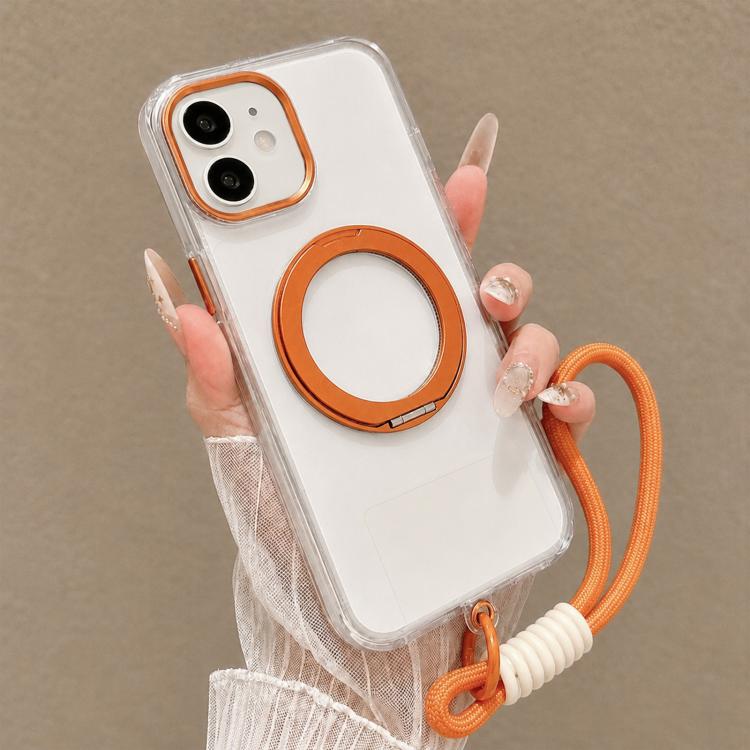 Custodia per telefono antiurto con airbag, supporto magnetico girevole e cinturino da polso., For iPhone 13 Pro, For iPhone 13, For iPhone 12
