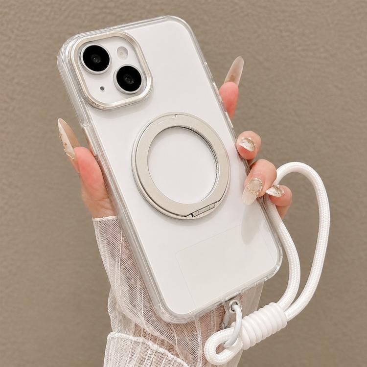Custodia per telefono antiurto con airbag, supporto magnetico girevole e cinturino da polso., For iPhone 15 Pro, For iPhone 15 Plus, For iPhone 15, For iPhone 14 Plus